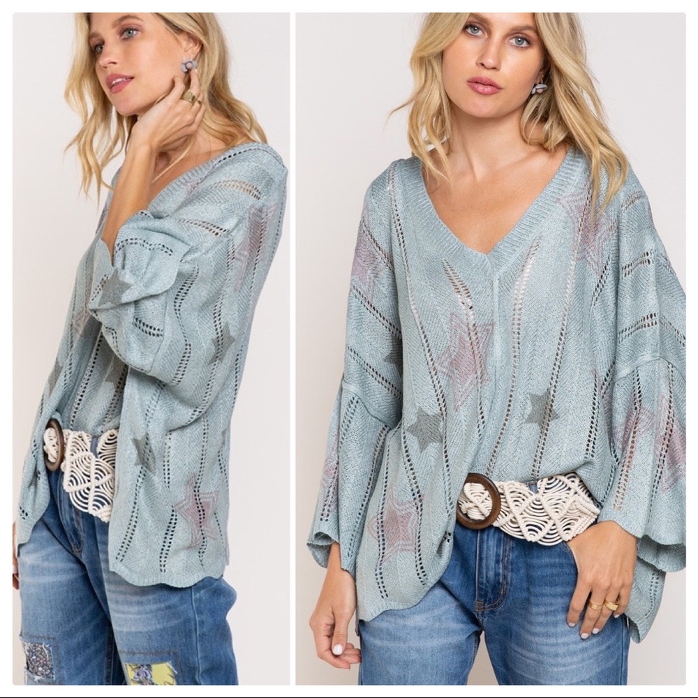 POL Color in Stars Spring Sweater Top - Picture 4 of 16